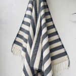 Black & Kora stripe honeycomb weave bath towel